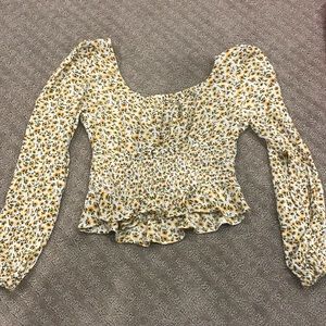 sunflower scoop neck top